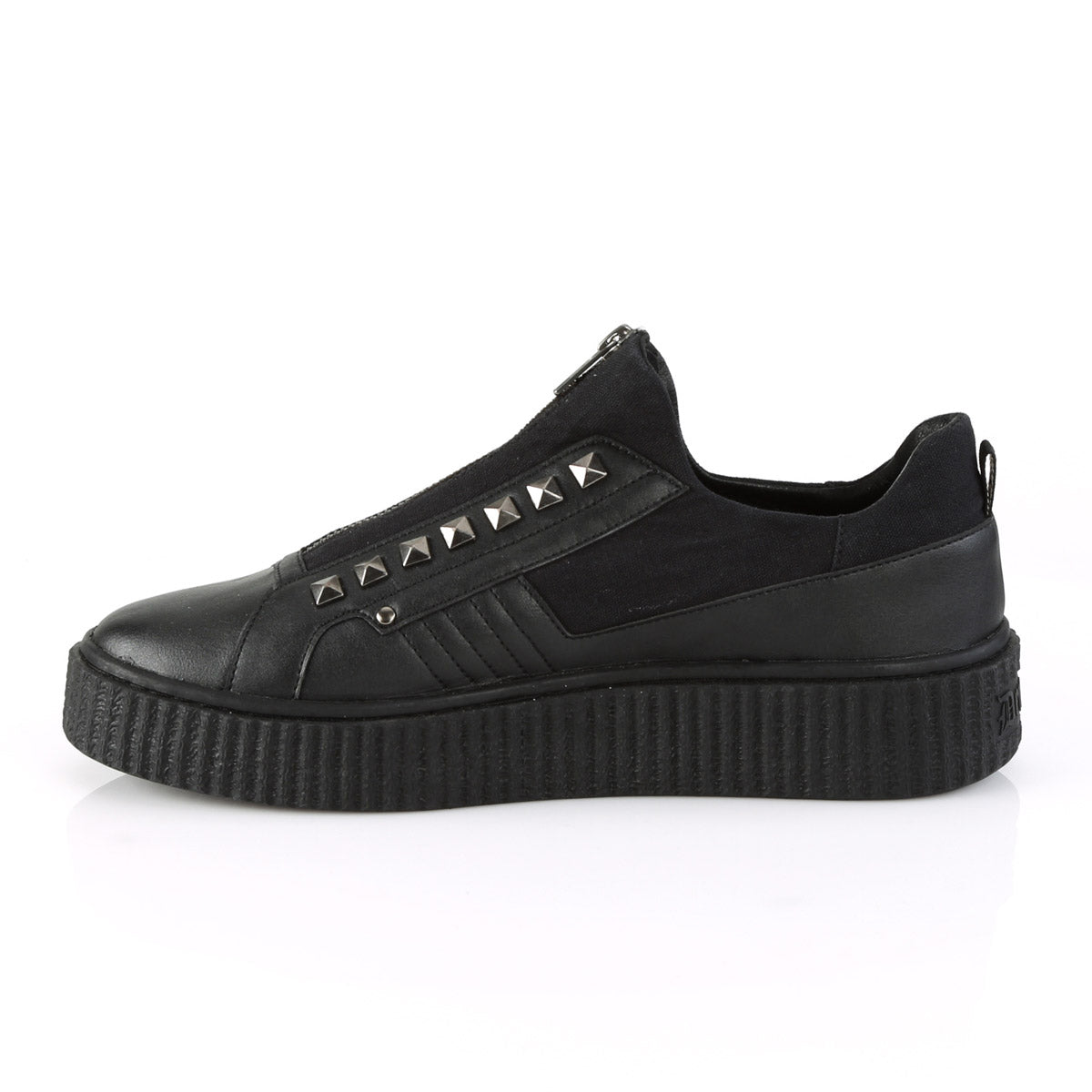 1 1/2" PF Round Toe Zip Front Low Top Creeper Sneaker Pleaser Demonia SNEEKER/125