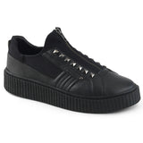 1 1/2" PF Round Toe Zip Front Low Top Creeper Sneaker Pleaser Demonia SNEEKER/125