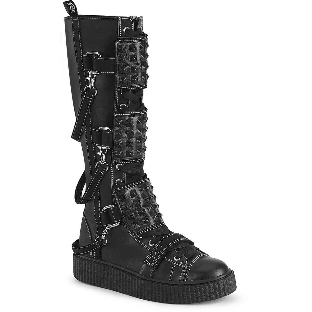 1 1/2"Pf Round Toe Lace-Up Front Knee High Creeper Sneaker Pleaser Demonia SNEEKER/410