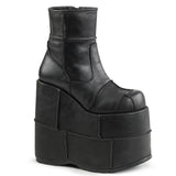 7" P/F Ankle Boot, Side Zip Blk Vegan Leather Pleaser Demonia STACK/201