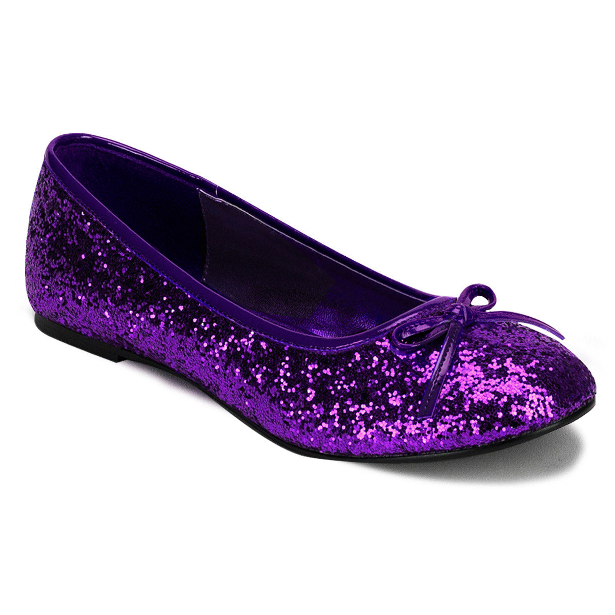 Classic Bow Accent Mary Jane Glitter Slip On Ballet Flats Shoes Pleaser Funtasma STAR/16G