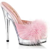 6" Heel, 1" Pf Marabou Slipper Pleaser Fabulicious SULTRY/601F