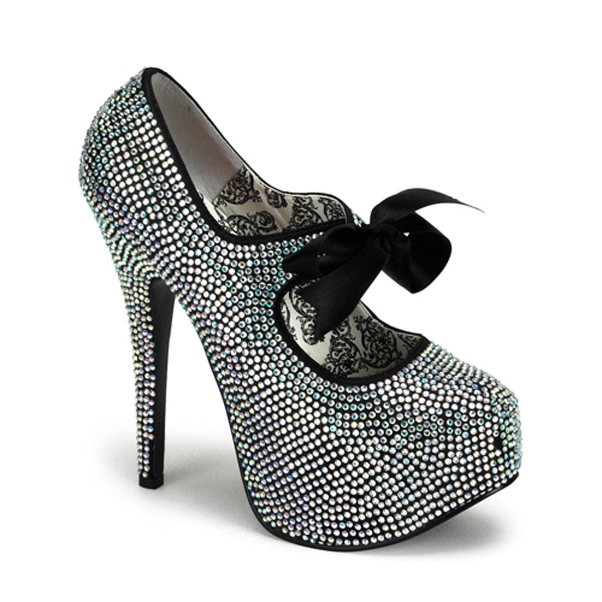 Rhinestone Hidden Platform Stiletto Mary Jane Pumps High Heels Shoes Pleaser Bordello TEEZE/04R