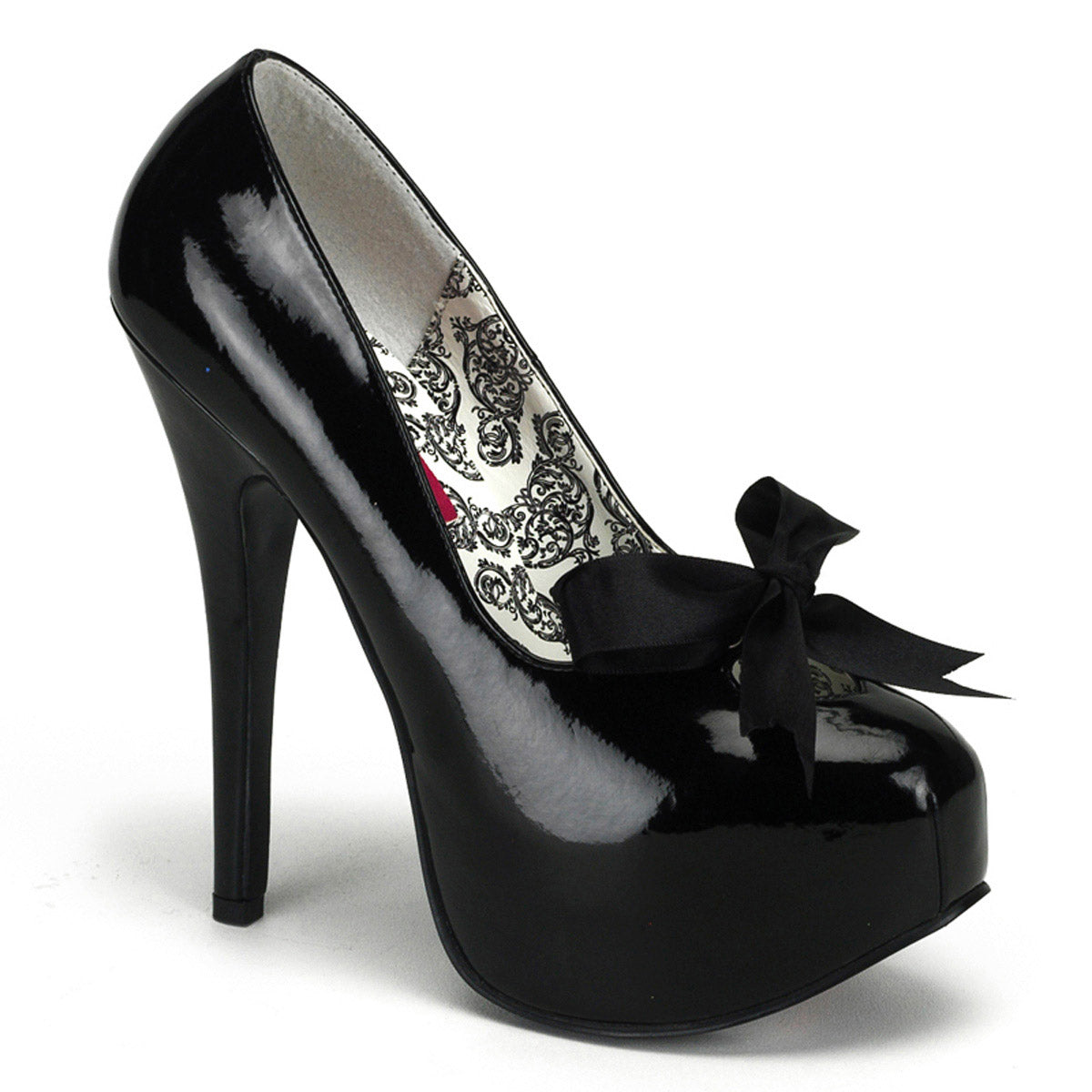 Sexy Ribbon Bow Front Hidden Platform Stiletto Pump High Heels Shoes Pleaser Bordello TEEZE/12