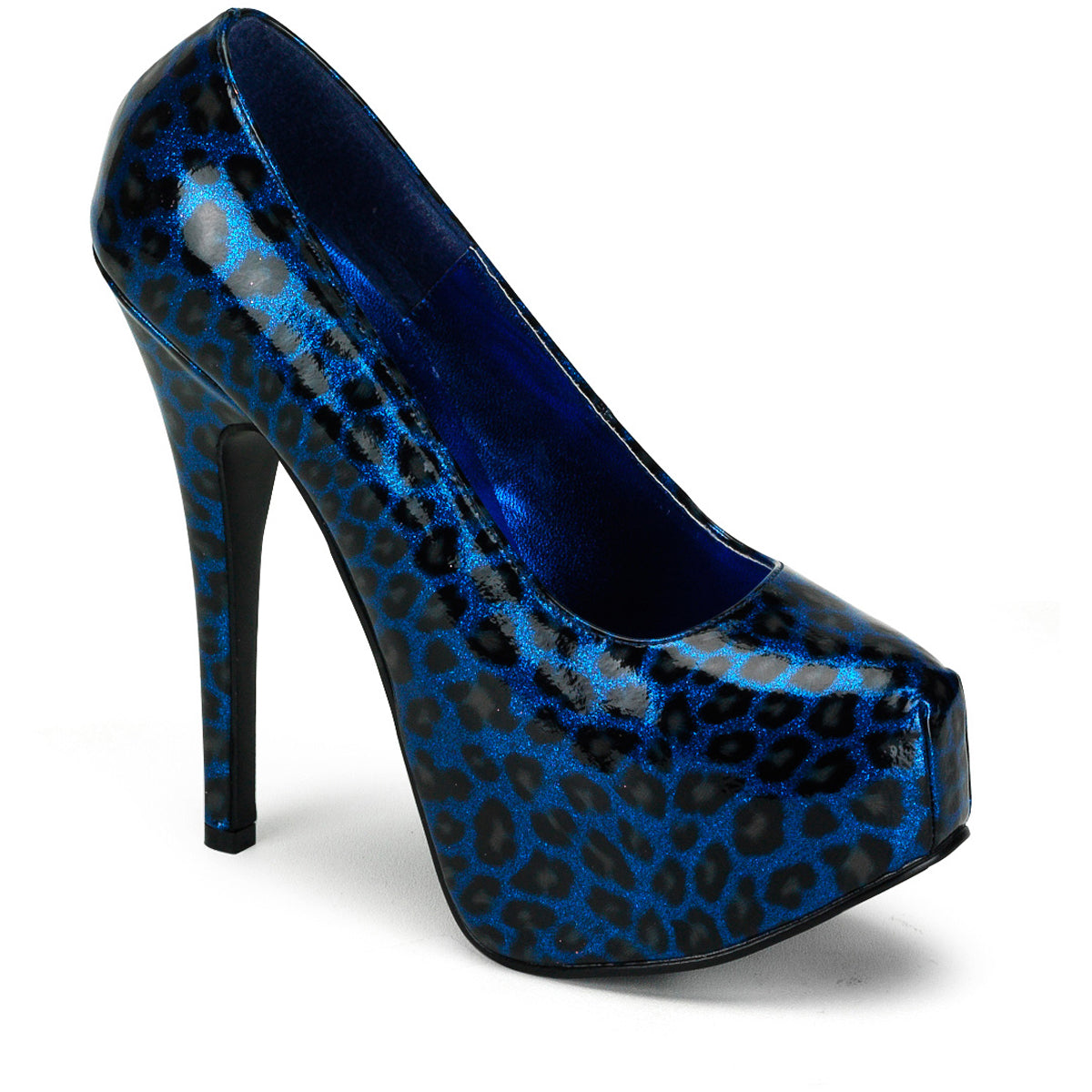 Glitter Cheetah Print Hidden Platform Stiletto Pump High Heels Shoes Pleaser Bordello TEEZE/37