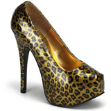 Glitter Cheetah Print Hidden Platform Stiletto Pump High Heels Shoes Pleaser Bordello TEEZE/37