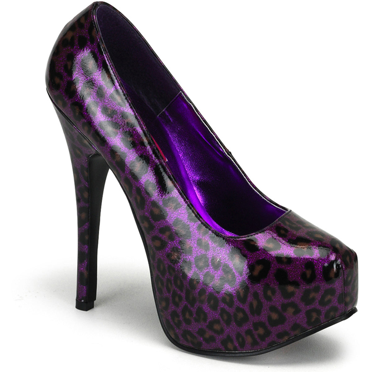 Glitter Cheetah Print Hidden Platform Stiletto Pump High Heels Shoes Pleaser Bordello TEEZE/37