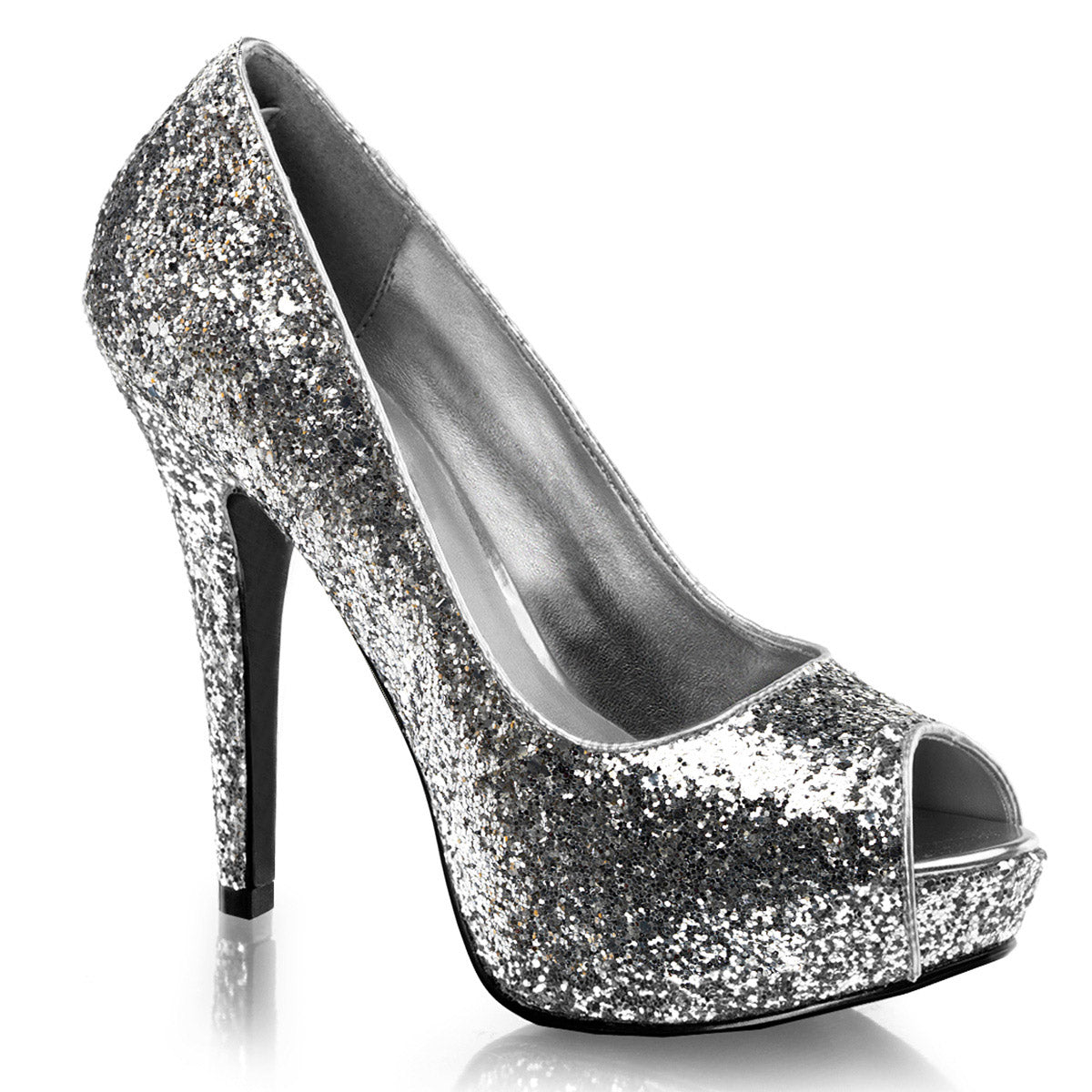 Sexy Glitter Peep Toe Hidden Platform Stiletto Pump High Heels Shoes Pleaser Fabulicious TWINKLE/18G