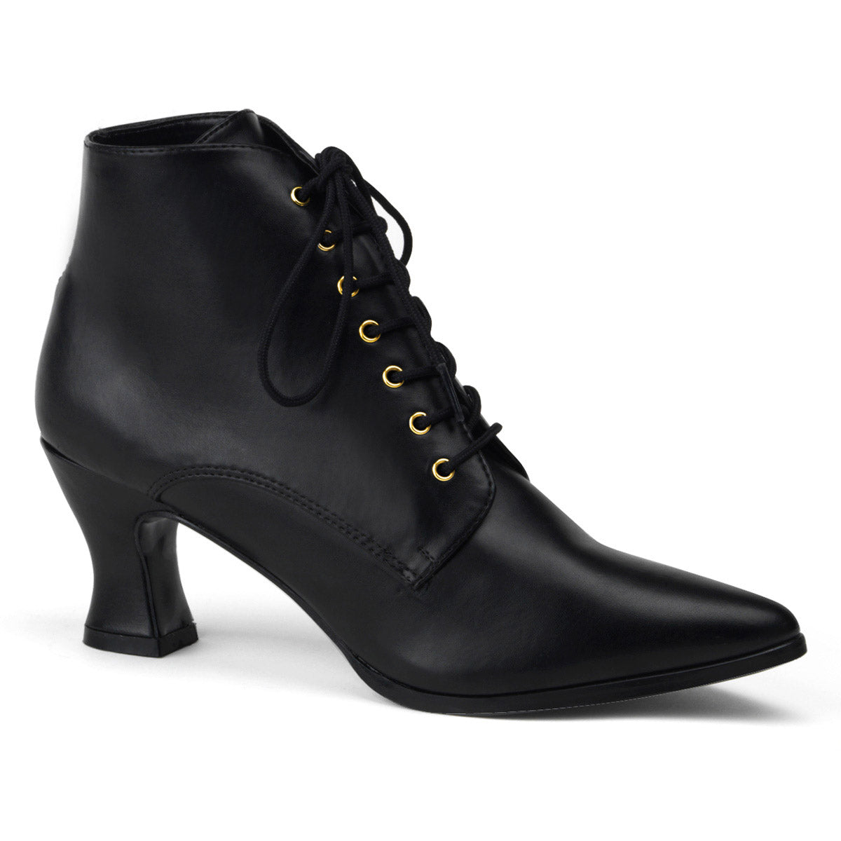 Sexy Lace Up Pointed Toe Ankle Booties Kitten Heel Boots Shoes Pleaser Funtasma VICTORIAN/35