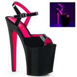 8" Heel, 4" PF Two Tone Ankle Strap Sandal Pleaser Pleaser XTREME/809TT