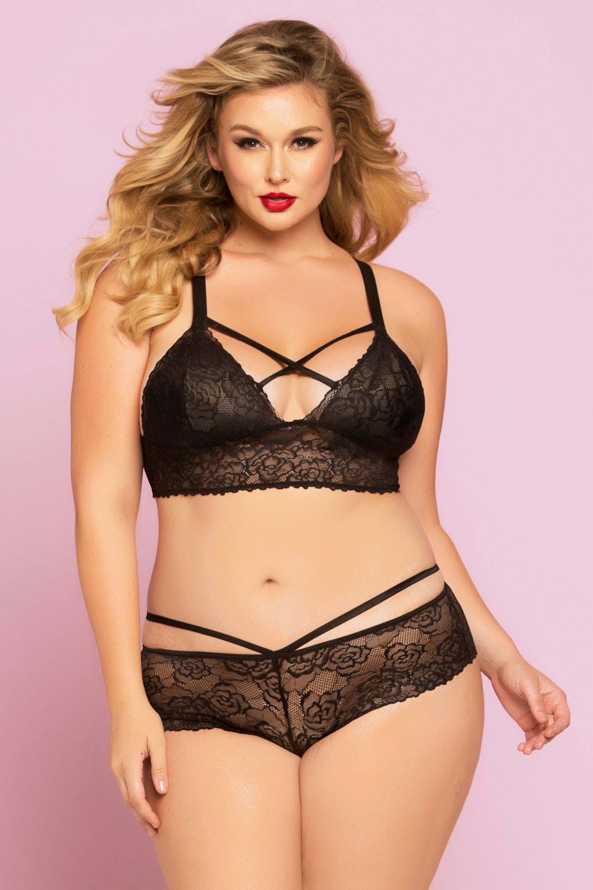 Bianca Rose Galloon Lace Bralette Seven til Midnight  10784X