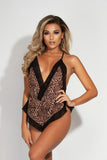 Chiffon Romper With Surplice Neckline And Lace Trim Seven til Midnight  11247