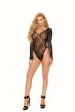 Lace Long Sleeve Teddy With Sn Elegant Moments  12022