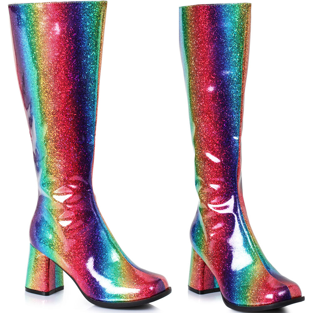 3 Knee High Rainbow Boots W/Zipper. Ellie  300/SUMMER/MULT