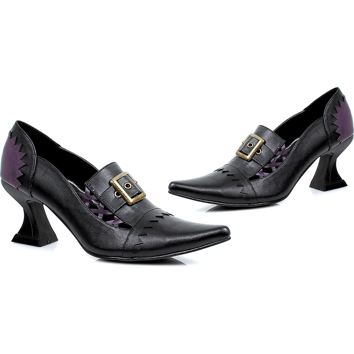Black Pu 3" Heel Witch Shoe Shoes Heels Ellie Halloween Sexy Ellie  301/QUAKE/BLKP