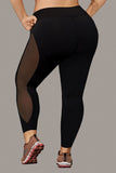 Hot Sport Jersey Legging Mesh Side Panel Leggings Hosiery Adult Women Plus Size Seven til Midnight  30146X