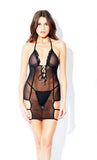 Ruched Mesh Halter Chemise Icollection  32132