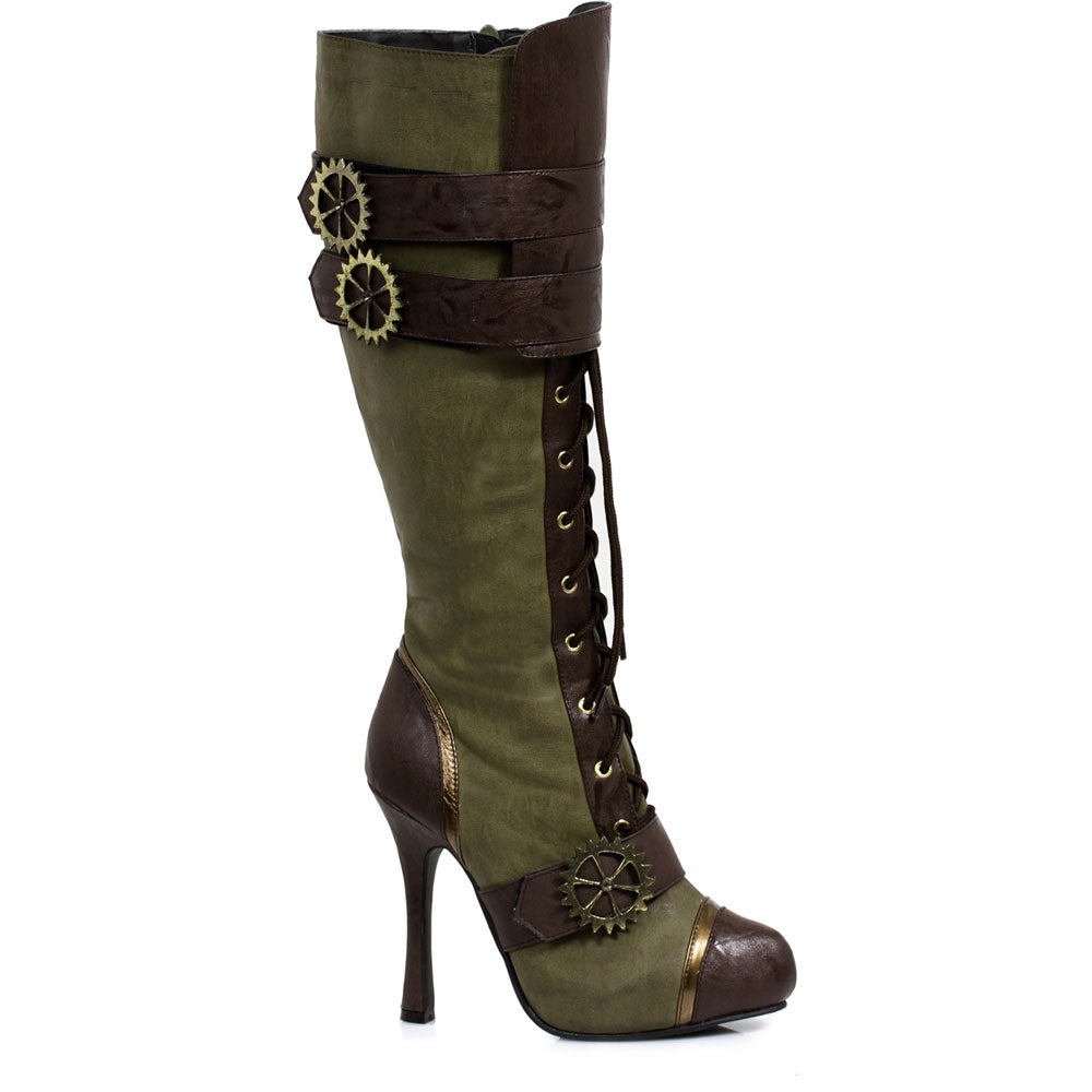 4 Knee High Steampunk Boot With Laces. Women Ellie  420/QUINLEY