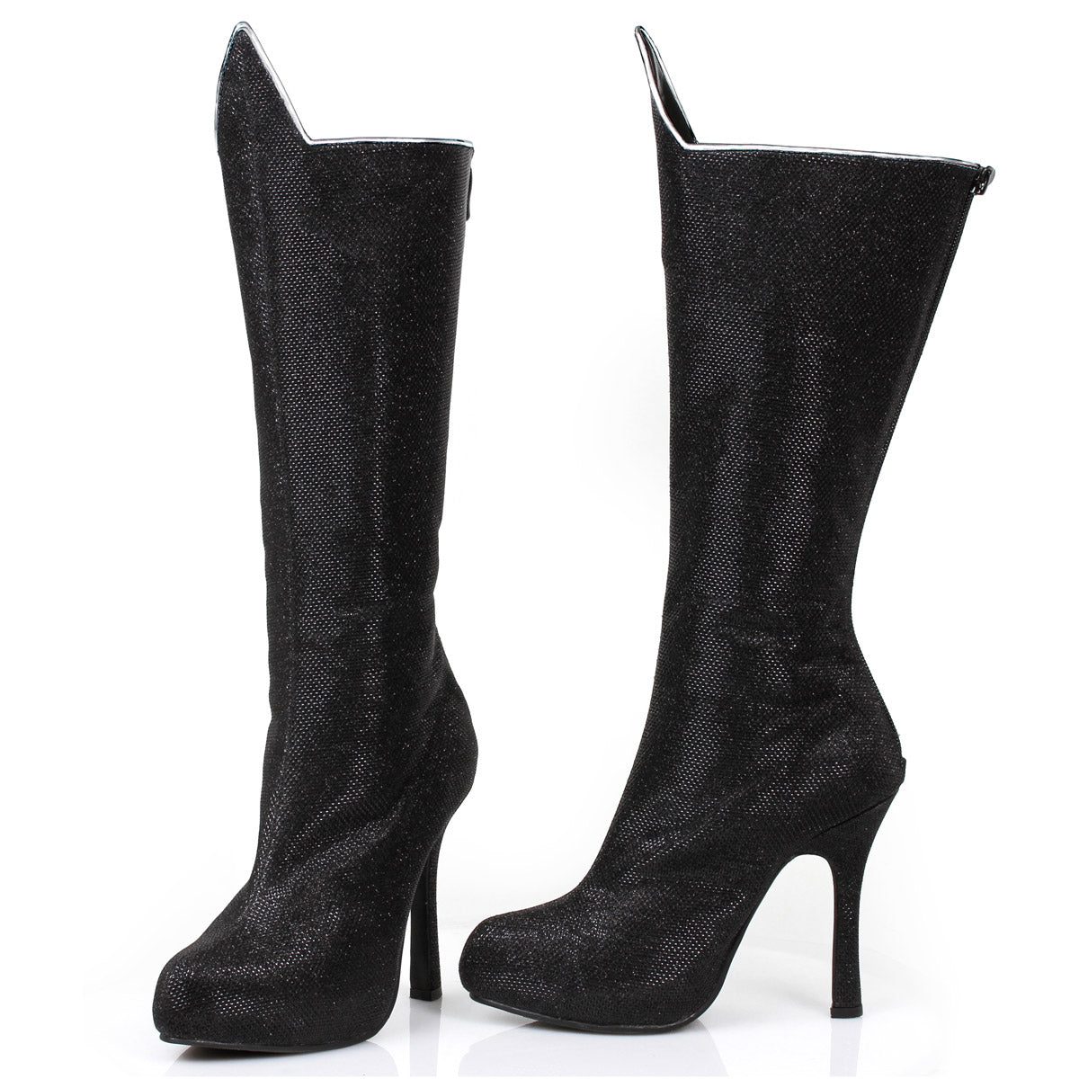 Black Glitter 4" Knee High Boot Women Shoes Boots Adult Ellie Halloween Sexy Ellie  420/VILLAIN/BLKG