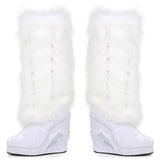 4 Inch Light Up Platform And Fur Ellie  455/HAPPY/WHT