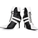 Black/white 45" Heel Ankle Referee Boot Shoes Boots Ellie Sexy Ellie  457/REF/BLKW