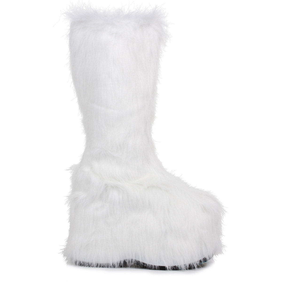 5" Chunky Heel Platform Boot with faux fur. Ellie  500/FUZZ/WHT