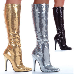 Sequined Stiletto High Heel Boots Ellie  511/TIN