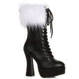 5.5" Heel Women Santa Boot With Laces & Faux Fur Ellie  557/JOY