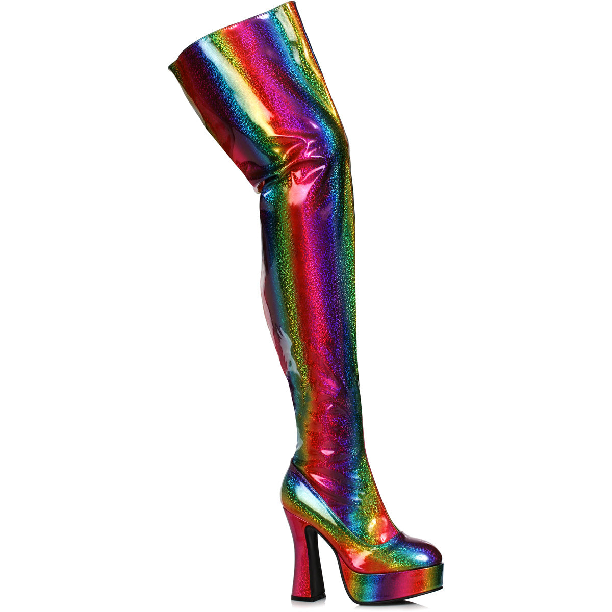 5.5 Chunky Heel Women'S Rainbow Thigh High Boot Ellie ELLIE 557/RAYA