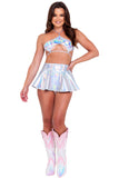 Holographic Keyhole Tie-Top Roma  6111