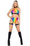 Rainbow High-Waisted Shorts Roma  6139