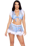 Sheer Butterfly Tie-Top With Marabou Trim Roma  6244