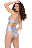 Hologram Crop Top With Buckle Closer Roma  6254