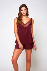 Burgundy Forest Cami Set Icollection iCollection 78047