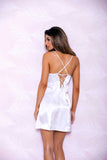 Halter Satin Chemise W/ Criss-cross Icollection  7852