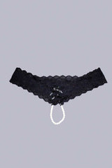 Lace and Open Crotch Pearl String Cheeky Icollection  7119X