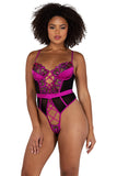 Sweetheart Criss-Cross Teddy With Underwire & Boning Support Roma  LI487
