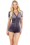 Super Soft & Cozy Velour Romper With Snap Buttons Roma  LI499