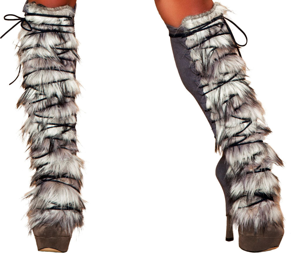 Indian Style Native American Fur Leg Warmers Roma  LW4428