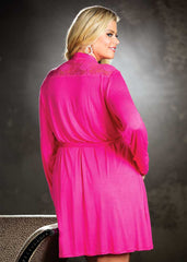 ROBE RAYON KNIT AND STRETCH LACE