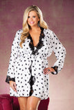Robe Heart Print & Lace Shirley of Hollywood  X25799