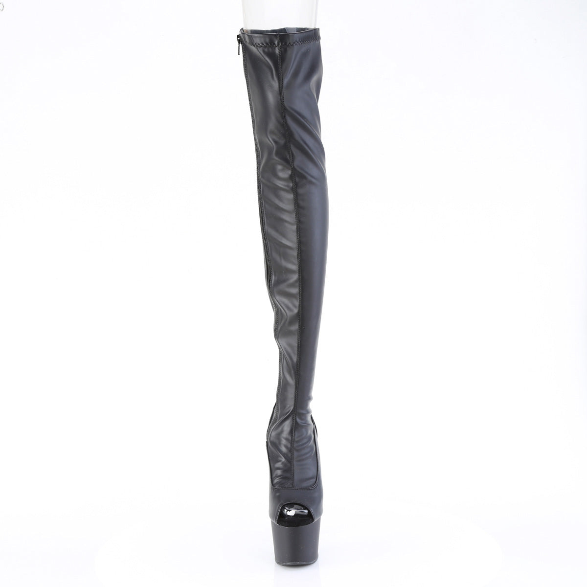 7" Heel, 2 3/4" Pf Peep Toe Thigh High Boot, Side Zip Pleaser Pleaser ADORE/3011