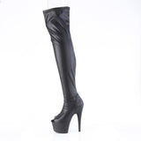 7" Heel, 2 3/4" Pf Peep Toe Thigh High Boot, Side Zip Pleaser Pleaser ADORE/3011