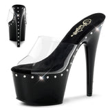 Sexy Rhinestone Line Platform Stiletto Slip On Mule High Heels Shoes Pleaser  ADORE/701LS