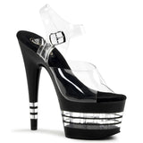 Flirty Clear Line Platform Stiletto Ankle Strap High Heels Shoes Pleaser Pleaser ADORE/708LN