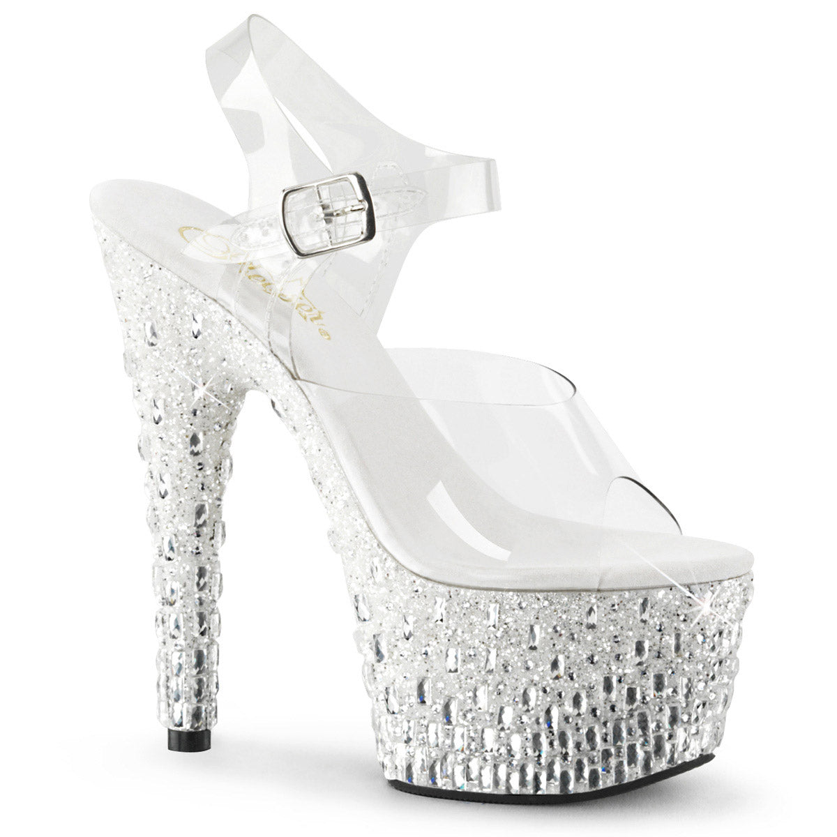 Glitter & Stone Embossed Platform Stiletto Stripper High Heels Shoes Pleaser Pleaser ADORE/708MR/5