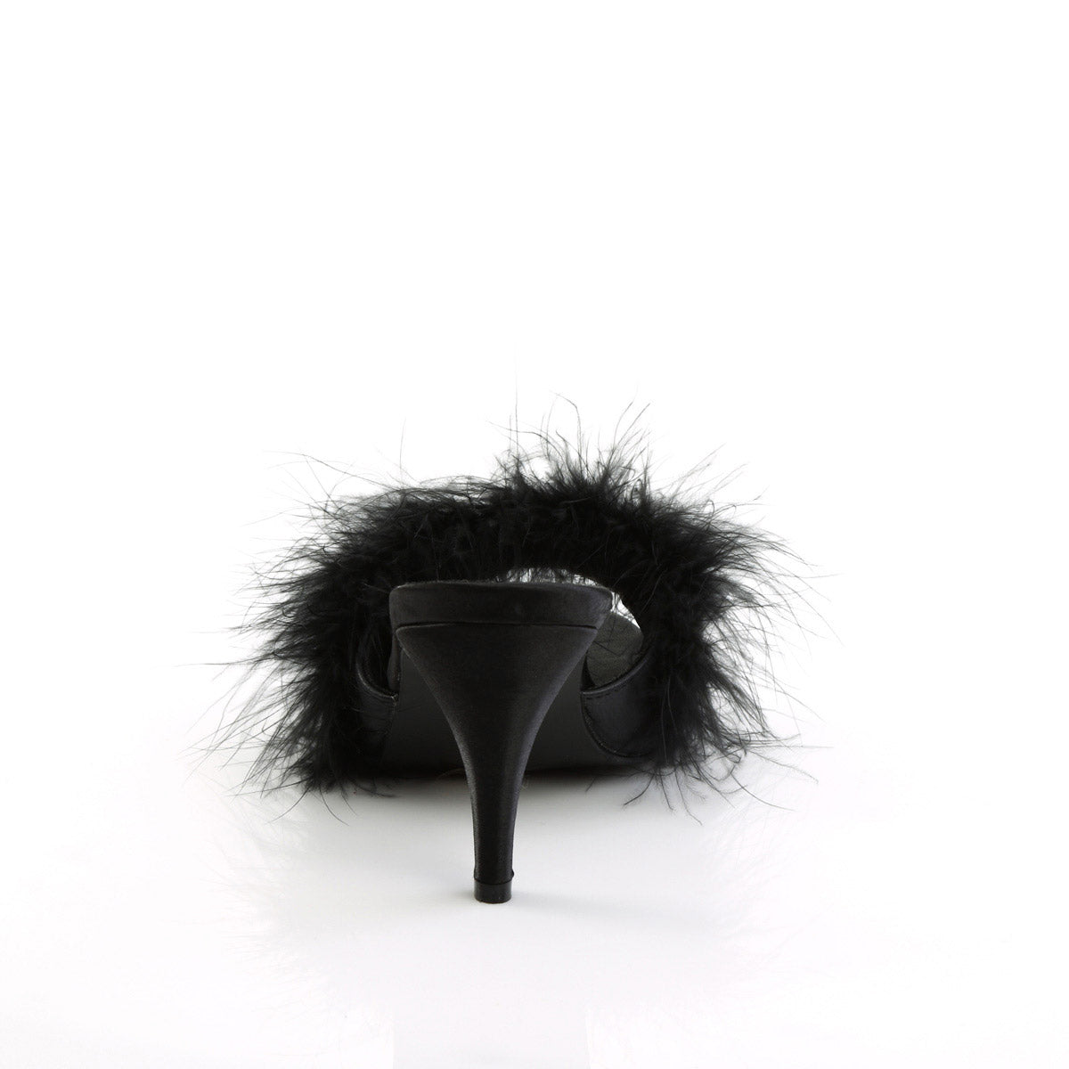 Cute Fluffy Marabou Trim Upper High Heels Mule Slippers Shoes Pleaser Fabulicious AMOUR/03