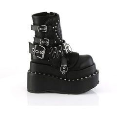 4 1/2" Tiered Pf Lace-Up Ankle Boot, Side Zip Pleaser Demonia BEAR150/BVL