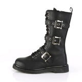 1 1/4" Heel 14 Eyelet Mid-Calf Combat Boot, Side Zip Pleaser Demonia BOLT/330