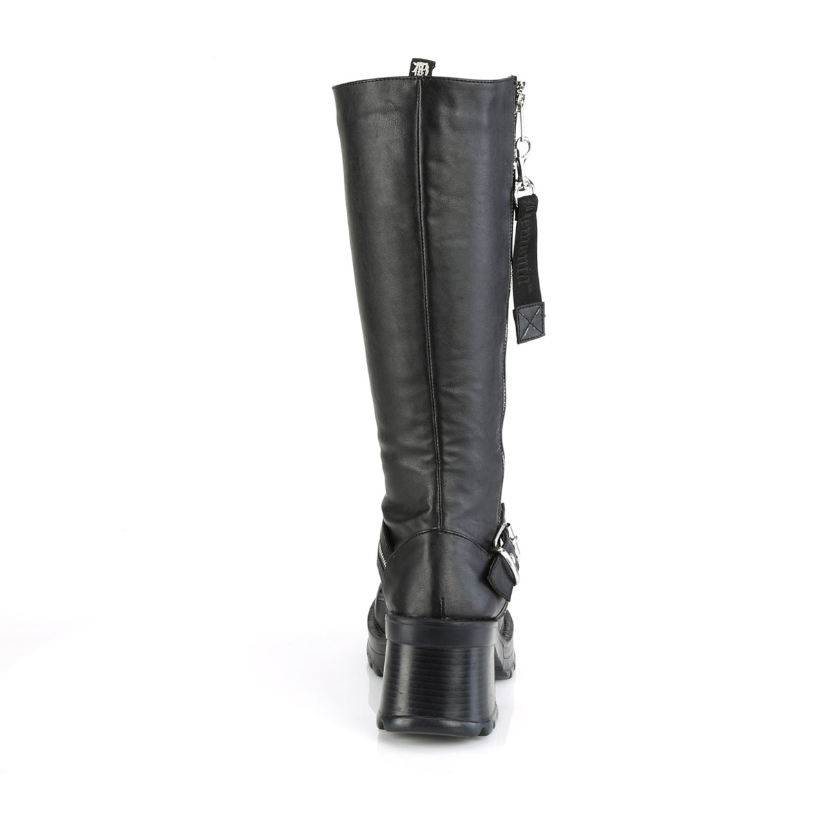 2 3/4" Heel, 1" Platform Lace-Up Knee High Boot, Outer Zip Pleaser Demonia BRATTY206/BVL